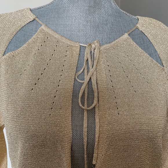 Metallic Gold Cardigan - Picture 3 of 9